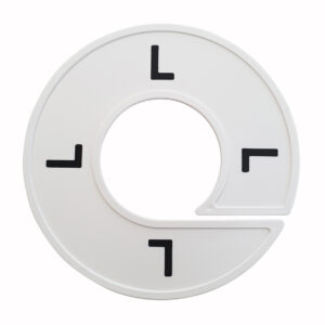 Maatring L wit zwart 9cm