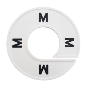 Maatring M wit zwart 9cm