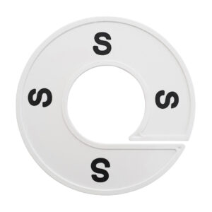 Maatring S wit zwart 9cm