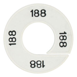 Maatring 188 wit zwart 9cm