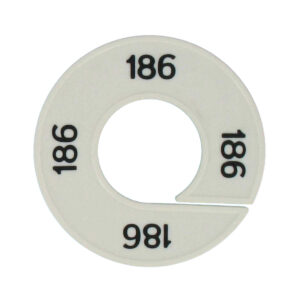 Maatring 186 wit zwart 9cm