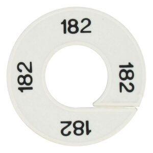 Maatring 182 wit zwart 9cm