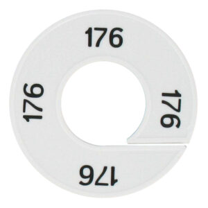 Maatring 176 wit zwart 9cm