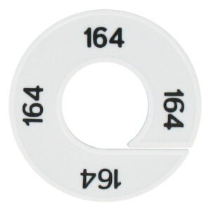 Maatring 164 wit zwart 9cm