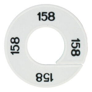 Maatring 158 wit zwart 9cm