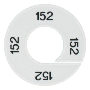 Maatring 152 wit zwart 9cm