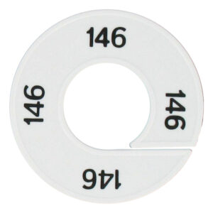 Maatring 146 wit zwart 9cm