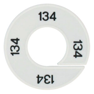 Maatring 134 wit zwart 9cm