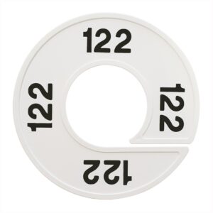 Maatring 122 wit zwart 9cm