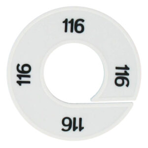 Maatring 118 wit zwart 9cm