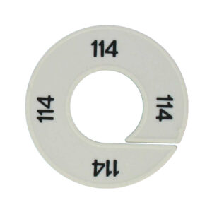 Maatring 114 wit zwart 9cm
