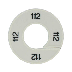 Maatring 112 wit zwart 9cm