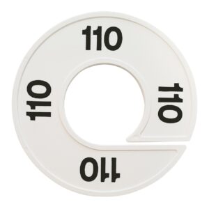 Maatring 110 wit zwart 9cm