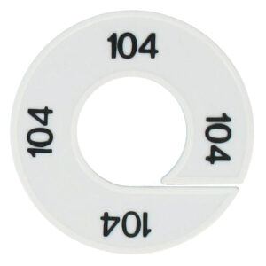 Maatring 105 wit zwart 9cm