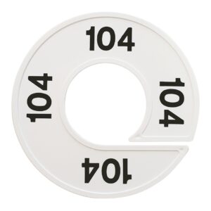 Maatring 104 wit zwart 9cm