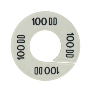 Maatring 100DD wit zwart 9cm