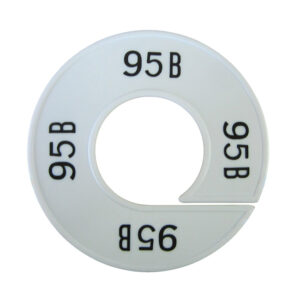 Maatring 95B wit zwart 9cm