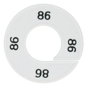 Maatring 87 wit zwart 9cm