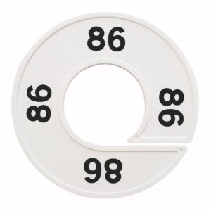 Maatring 86 wit zwart 9cm