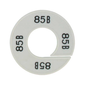 Maatring 85B wit zwart 9cm