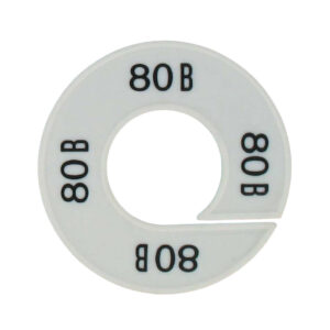 Maatring 80B wit zwart 9cm