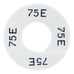 Maatring 75E wit zwart 9cm