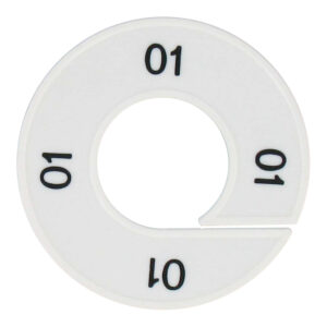 Maatring 01 wit zwart 9cm