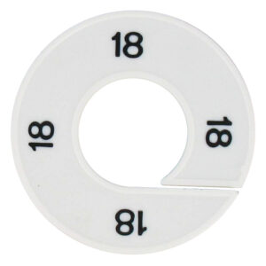 Maatring 1 wit zwart 9cm