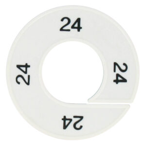 Maatring 20 wit zwart 9cm
