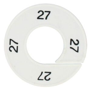 Maatring 27 wit zwart 9cm
