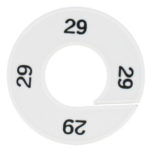 Maatring 29 wit zwart 9cm