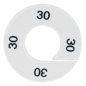 Maatring 30 wit zwart 9cm