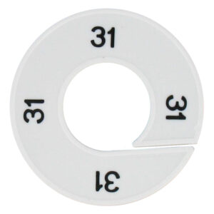 Maatring 31 wit zwart 9cm