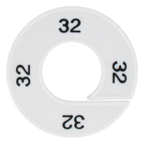Maatring 32 wit zwart 9cm