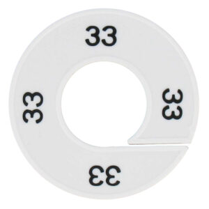 Maatring 33 wit zwart 9cm