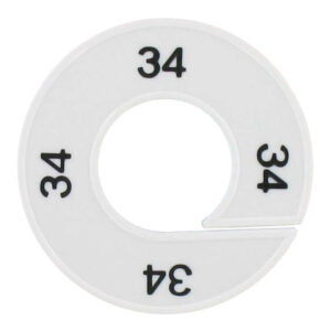 Maatring 34 wit zwart 9cm