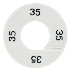 Maatring 35 wit zwart 9cm