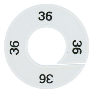 Maatring 37 wit zwart 9cm