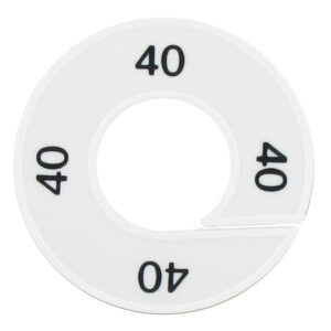 Maatring 41 wit zwart 9cm
