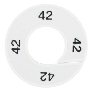 Maatring 42 wit zwart 9cm