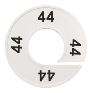 Maatring 44 wit zwart 9cm