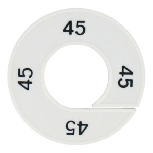 Maatring 45 wit zwart 9cm