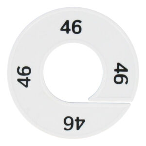 Maatring 46 wit zwart 9cm