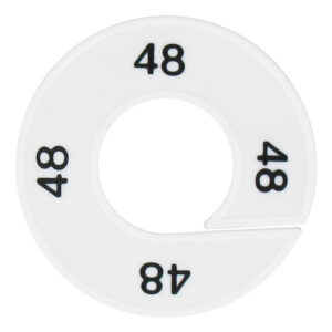 Maatring 48 wit zwart 9cm