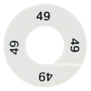 Maatring 49 wit zwart 9cm