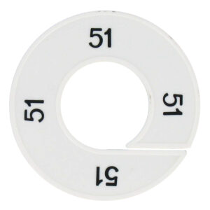 Maatring 51 wit zwart 9cm