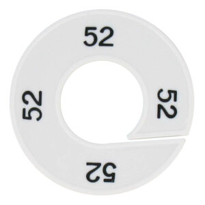 Maatring 52 wit zwart 9cm