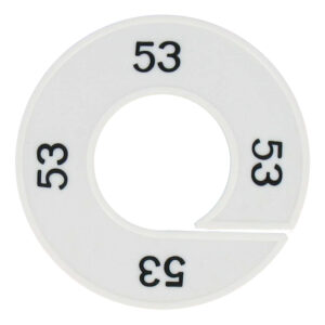 Maatring 53 wit zwart 9cm