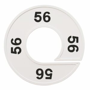 Maatring 56 wit zwart 9cm