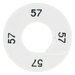 Maatring 57 wit zwart 9cm